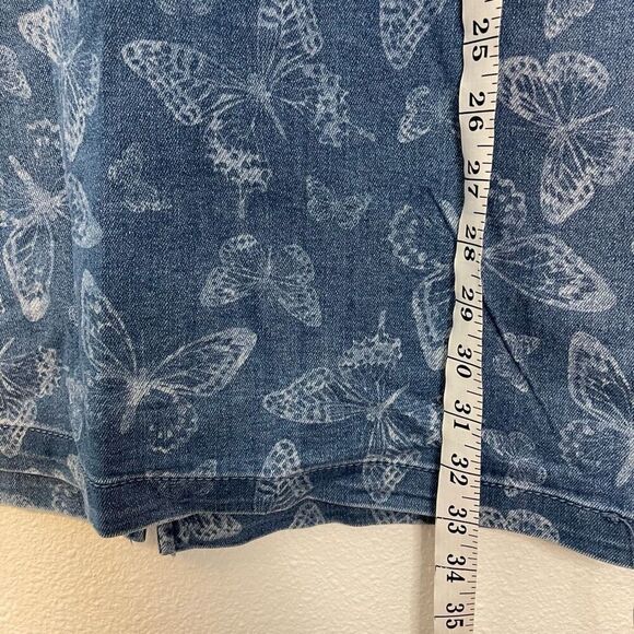 90s Y2K Butterly Denim Mini Dress Size Large - Picture 2 of 7